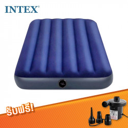 INTEX ที่นอนเป่าลม รุ่น 64758 สีน้ำเงิน (ขนาด 4.5 ฟุต) แถมฟรี สูบลมไฟฟ้า 1 ชุด, กระเป๋า อุปกรณ์ท่องเที่ยว (Luggage & Travel Accessories)