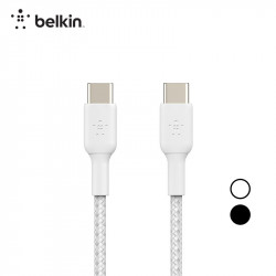 Belkin สายชาร์จพร้อมถ่ายโอนข้อมูล สาย Braided 100 W แบบ USB-C to USB-C 2 เมตร, อุปกรณ์ไอที แก็ดเจ็ต (IT Accessories)
