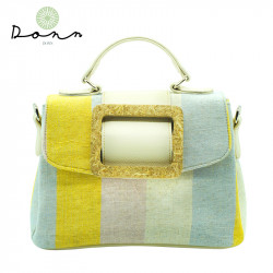 Donn Mini Rice Straw Handbag Pastel Story Collection กระเป๋าถือมินิฟางข้าว, กระเป๋าและเครื่องหนัง (Bags, Handbags & Leather Goods)