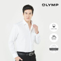 OLYMP เสื้อเชิ้ตผู้ชาย แขนยาว ผ้าเท็กเจอร์สีขาว รุ่น Luxor