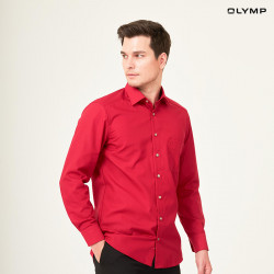 OLYMP เสื้อเชิ้ตผู้ชาย แขนยาว แต่งสาบเสื้อ สีแดงสด รุ่น Luxor, แฟชั่น (Fashion)