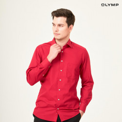 OLYMP เสื้อเชิ้ตผู้ชาย แขนยาว แต่งสาบเสื้อ สีแดงสด รุ่น Luxor, เสื้อผ้า (Clothes)