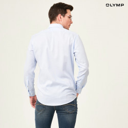 OLYMP เสื้อเชิ้ตผู้ชาย แขนยาว ผ้าเท็กเจอร์สีฟ้าอ่อน รุ่น Luxor