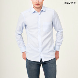 OLYMP เสื้อเชิ้ตผู้ชาย แขนยาว ผ้าเท็กเจอร์สีฟ้าอ่อน รุ่น Luxor