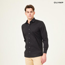 OLYMP เสื้อเชิ้ตผู้ชาย แขนยาว ผ้าเรียบสีดำ รุ่น Level five, เสื้อผ้า (Clothes)