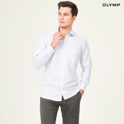 OLYMP เสื้อเชิ้ตผู้ชาย แขนยาว ผ้าเรียบสีฟ้า รุ่น Luxor