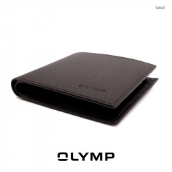 OLYMP Wallet กระเป๋าสตางค์ สีน้ำตาลลาย แบบ 2 พับ หนังฟูลเกรนแท้, นาฬิกา เครื่องประดับ (Watches & Accessories)