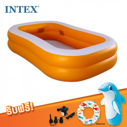 INTEX เซตสระว่ายน้ำเป่าลม ขนาด 2.29 เมตร สีเหลือง 2 ชั้น รุ่น 57181, ของเล่น ของสะสม (Toy & Collectibles)
