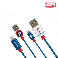 สายชาร์จ iPhone/iPad แบบ Fast Charging สายถัก รูปแบบ Civil War Series เวอร์ชั่น Captain America, 