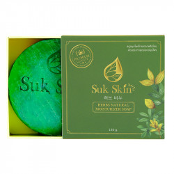 Suk Skin Herbs สุขสกิน สบู่สมุนไพร ขนาด 130 กรัม 6 ก้อน แถมฟรี 60 กรัม 2 ก้อน และถุงตีฟอง 6 ชิ้น