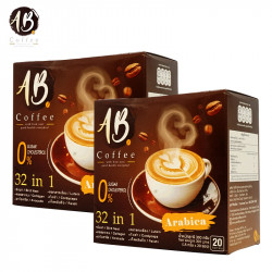AB Coffee กาแฟสำเร็จรูป 32 in 1ผสมรังนกและคอลลาเจน 2 กล่อง, 