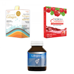เซตผิวสวยวัยทอง Amsel Collagen Peptide, Acerola Cherry และ L'Arginine Plus Zinc, วิตามิน อาหารเสริม (Vitamin & Supplementary Food)
