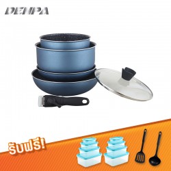 ชุดหม้อและกระทะถอดหูได้ Denpa Detachable พร้อมของแถม, อุปกรณ์ครัว (Cookware)