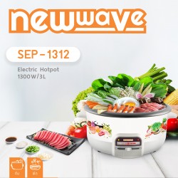 SET NEWWAVE หม้อไฟฟ้าอเนกประสงค์ 3 in 1 ขนาด 3 ลิตร รุ่น SEP-1312 และ ชุดหม้อแขกสแตนเลส 3 ใบ ยี่ห้อ Dino Kitchen