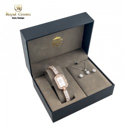 Royal Crown รุ่น Pink Gold เซ็ทนาฬิกาข้อมือผู้หญิง พร้อมเครื่องประดับ, นาฬิกา เครื่องประดับ (Watches & Accessories)