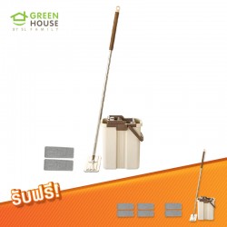 GREEN HOUSE ชุดไม้ถูพื้นระบบรีดน้ำ ULTIMATE CLEAN SERIES 2 ซื้อ 1 แถม 1 ฟรีผ้าไมโครไฟเบอร์ อีก 4 ผืน, ผลิตภัณฑ์ทำความสะอาด (Cleaning Products)