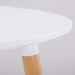 10.โต๊ะทำงาน โต๊ะทานข้าว ทรงกลม ท็อปไม้ MDF ปิดผิวเมลามีน สีขาว ขนาด 6060 cm