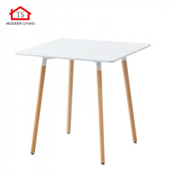 TS modern living โต๊ะทรงสี่เหลี่ยมท็อปไม้ MDF ผิวเมลามีน สีขาว ขนาด 60x60 cm, ของใช้ภายในบ้าน (Home Living)