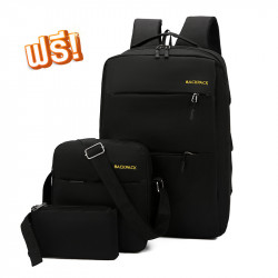เซตกระเป๋าเป้ 3 ใบ สุดคุ้ม (มีช่องต่อ USB) ซื้อ 1 เซต แถม 3 เซต!!, กระเป๋าและเครื่องหนัง (Bags, Handbags & Leather Goods)